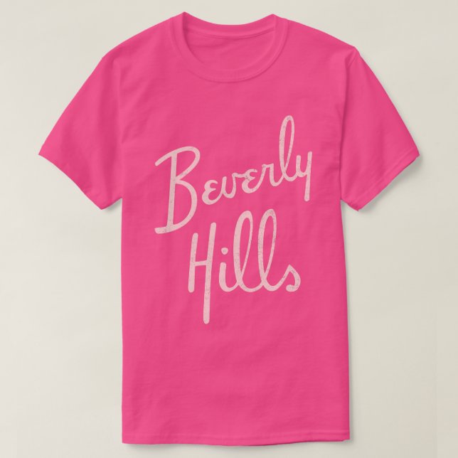 T-shirt Beverly Hills rose vintage (Design devant)
