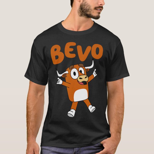 T-shirt Bevo Longhorn Bull Drôle Drôle Dessin Pour Enfants (Devant)