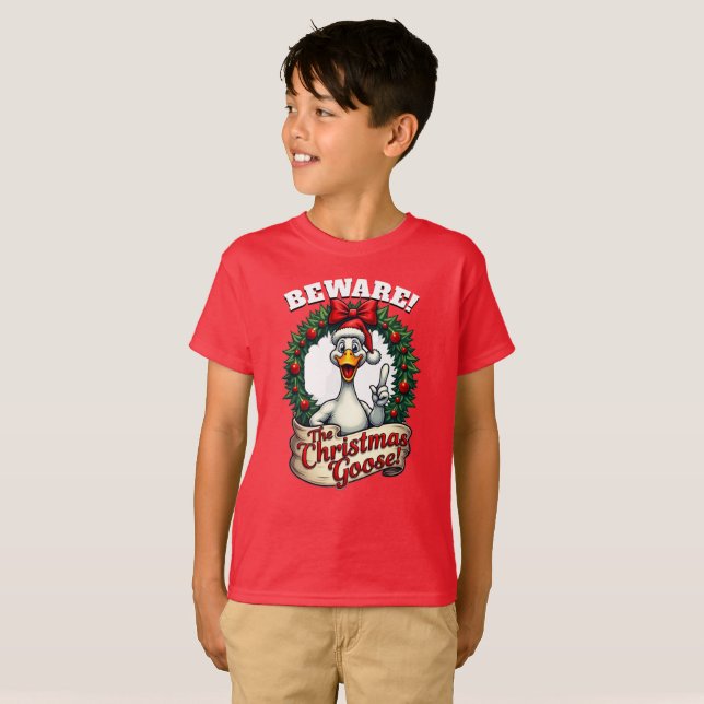 T-shirt BEWARE! The Christmas Goose! Watch you six! (Devant entier)