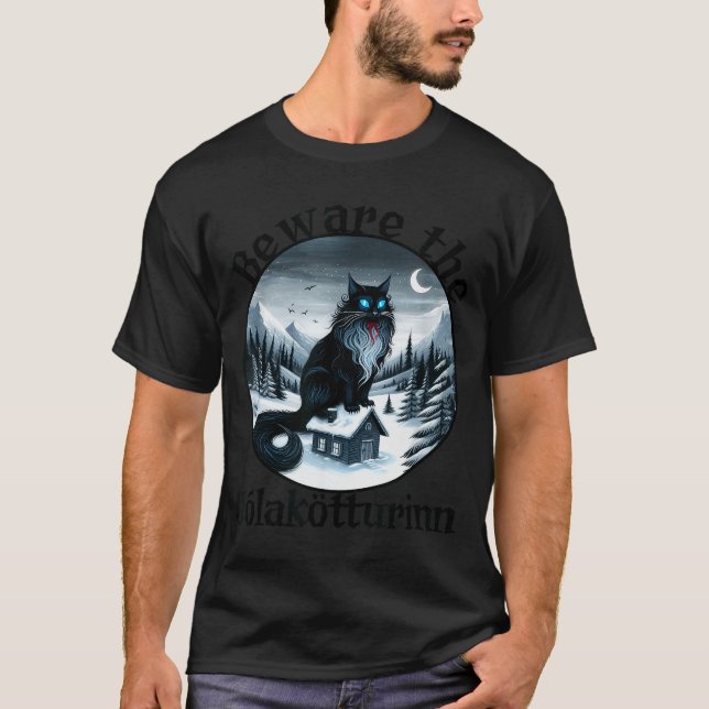 T-shirt Beware The Jolakotturinn Yule Cat Icelandic Christ (Devant)