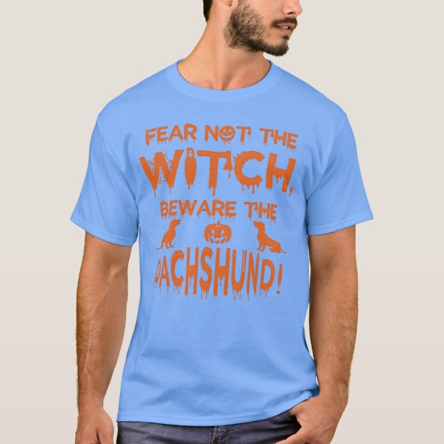 T-shirt Bewarehe Dachshund Halloween drôle (Devant)