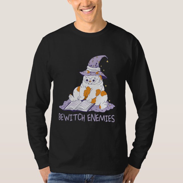 T-shirt Bewitch Enemies  Magic Cat Witch Saying Witchcraft (Devant)