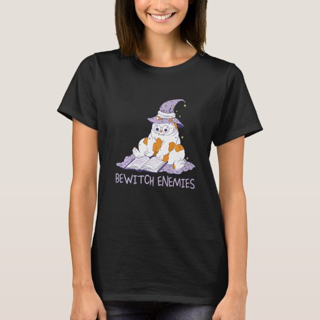 T-shirt Bewitch Enemis Magic Cat sorcière Dire Witchcraft (Devant)