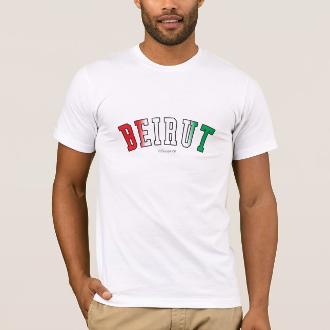 T-shirt Beyrouth dans des couleurs de drapeau national du (Devant)