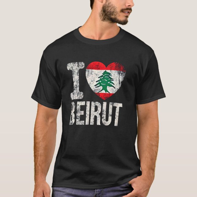 T-shirt Beyrouth Liban Drapeau libanais J'aime Beyrouth (Devant)