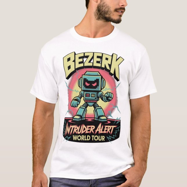 T-shirt Bezerk Intruder Alert World Tour Retro Arcade  (Devant)