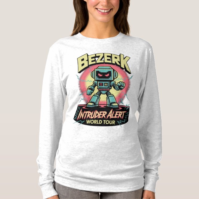 T-shirt Bezerk Intruder Alert World Tour Retro Arcade  (Devant)