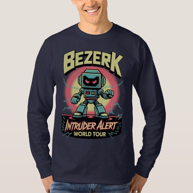 T-shirt Bezerk Intruder Alert World Tour Retro Arcade  (Devant)