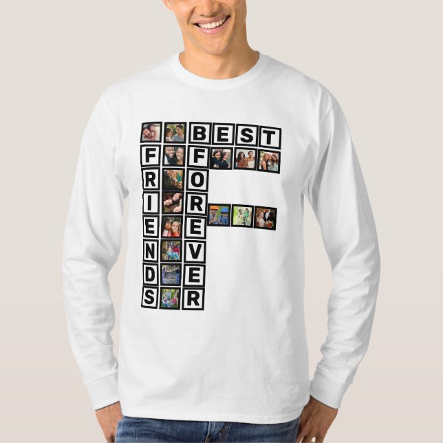 T-shirt BFF Best Friends Forever 15 Photo Collage Modèle (Devant)