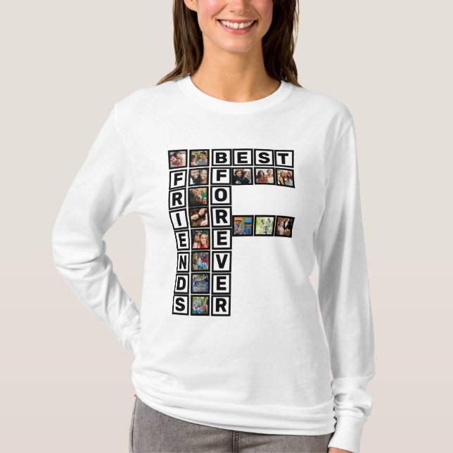 T-shirt BFF Best Friends Forever 15 Photo Collage Modèle (Devant)