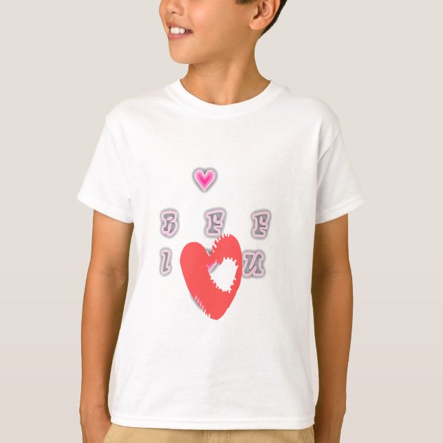 T-shirt BFF. Best Friends Forever : I Love You Art Print (Devant)