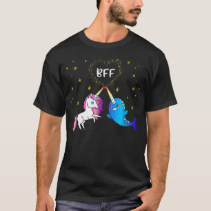 T-shirt BFF Narwhal & Unicorn Gold Stars Unicornes du S