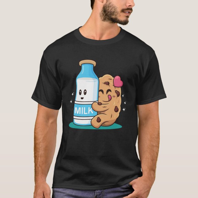 T-shirt BFFL Best Friend 4 Life Biscuit Hugging Milk Love  (Devant)