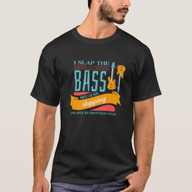 T-shirt Bhelp Rock Musician - Guitariste Basse Guitare (Devant)