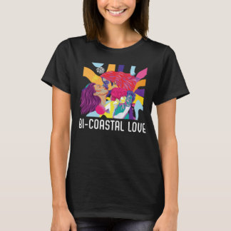 T-shirt Bi Amour Côtier Bisexuel Rainbow Pride Bisexualité