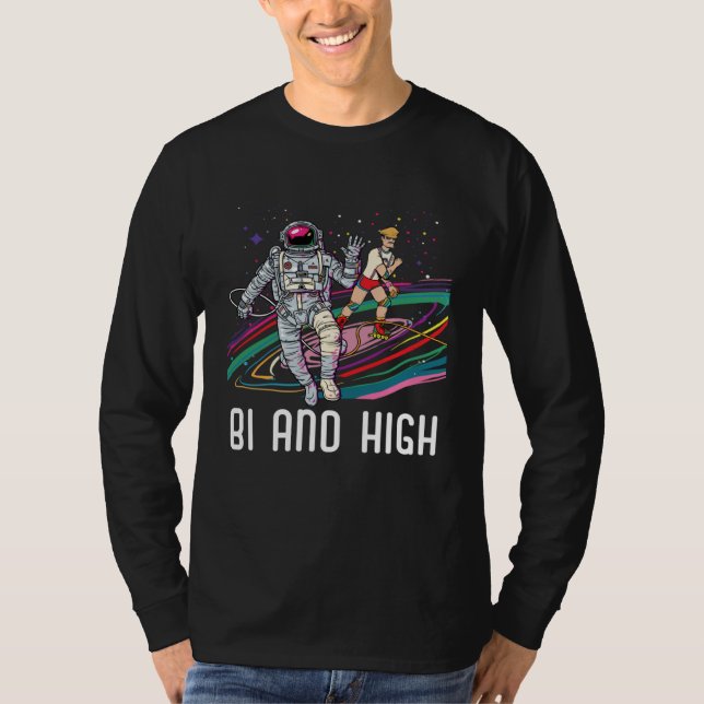 T-shirt Bi And High Bisexual Rainbow Pride March Bisexuali (Devant)