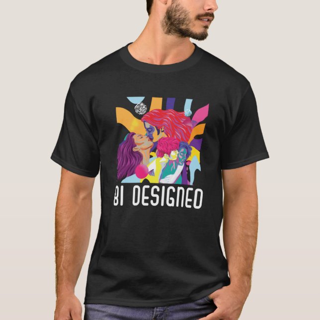 T-shirt Bi Conçu Bisexuel Rainbow Pride Mars Bisexuali (Devant)
