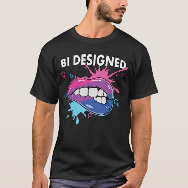 T-shirt Bi Conçu Bisexuel Rainbow Pride Mars Bisexuali (Devant)