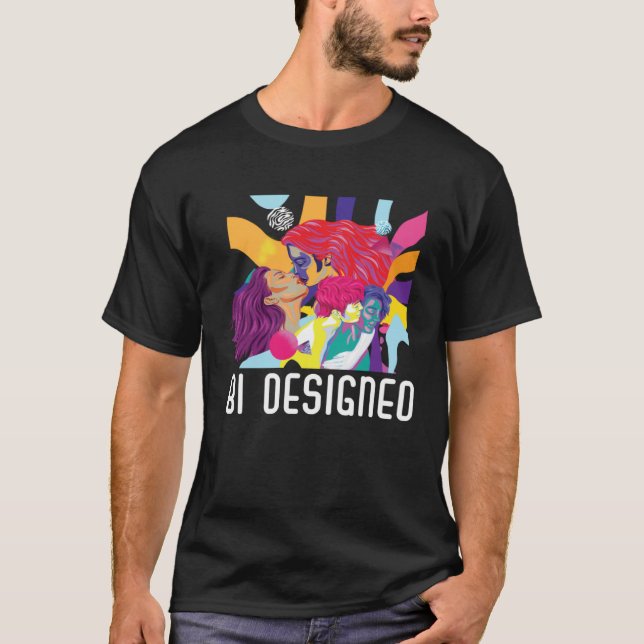 T-shirt Bi Designed Bisexual Rainbow Pride March Bisexuali (Devant)