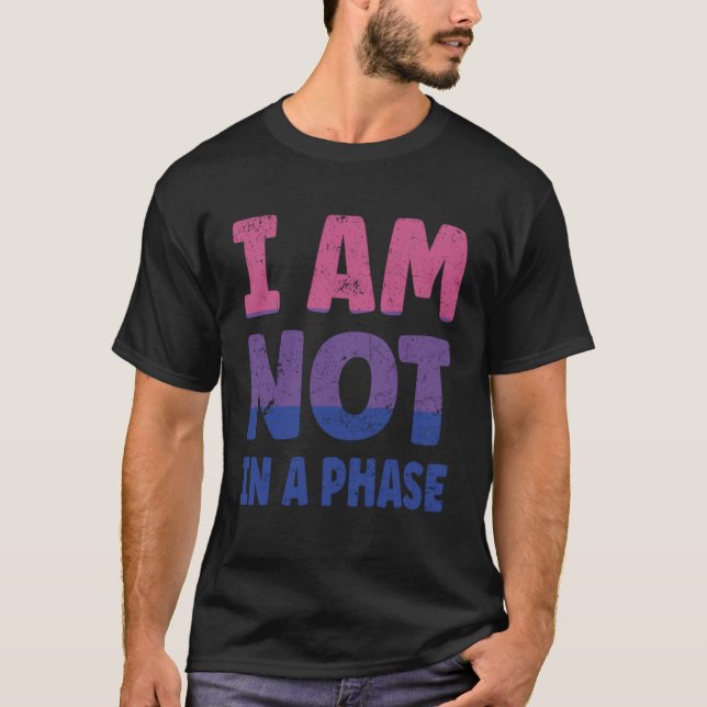 T-shirt Bi Flag I am not in a Phase LGBTQ (Devant)