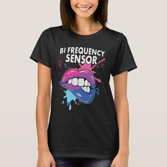 T-shirt Bi Frequency Sensor Bisexual Rainbow Pride Bisexua (Devant)