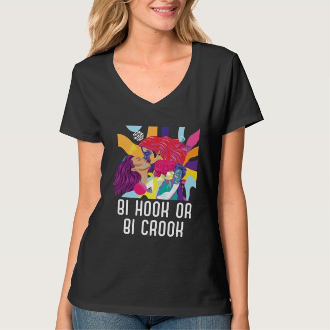T-shirt Bi Hook Or Bi Crook Bisexual Rainbow Pride Bisexua (Devant)
