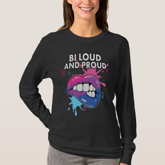 T-shirt Bi Loud and Proud Bisexual Rainbow Pride Bisexuali (Devant)