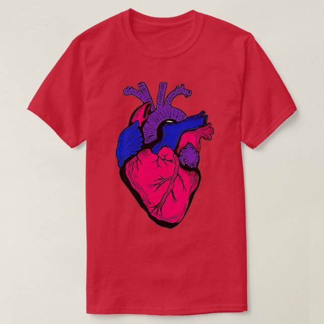 T-shirt Bi Pride Drapeau LGB Party Retro Heart Cadeau (Design devant)
