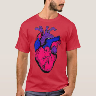 T-shirt Bi Pride Drapeau LGB Party Retro Heart Cadeau