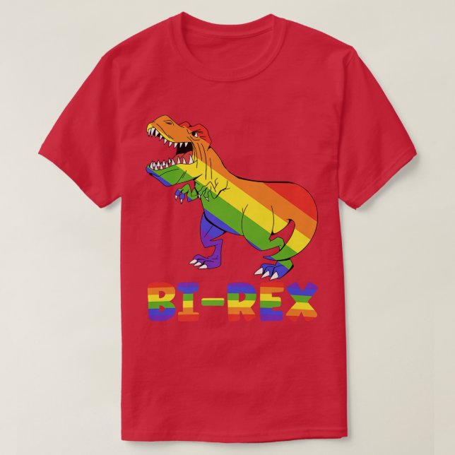 T-shirt Bi-Rex Dino Arc-en-Ciel, Mois de la Fierté lgbt lg (Design devant)
