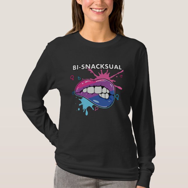 T-shirt Bi Snacksual Bisexual Rainbow Pride Bisexuality LG (Devant)