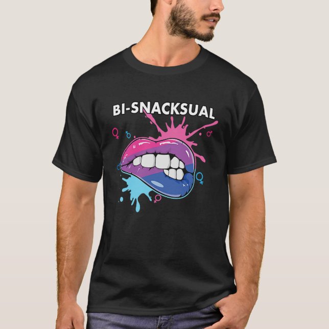 T-shirt Bi Snacksual Bisexual Rainbow Pride Bisexuality LG (Devant)