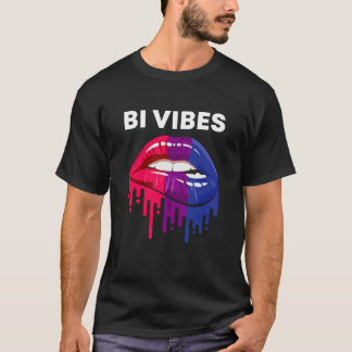 T-shirt Bi Vibes Lèvres Lèvres Lèvres Bisexuelles Mois de
