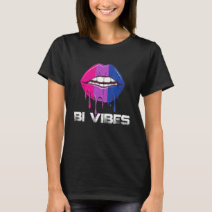 T-shirt Bi Vibes Lèvres Ruisselantes Fierté Bisexuelle Bis