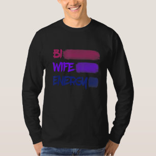 T-shirt Bi Wife Energy Stripe Brossé ligne Conception bise
