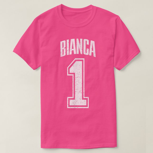 T-shirt Bianca Supporter Number 1 Biggest Fan  (Design devant)