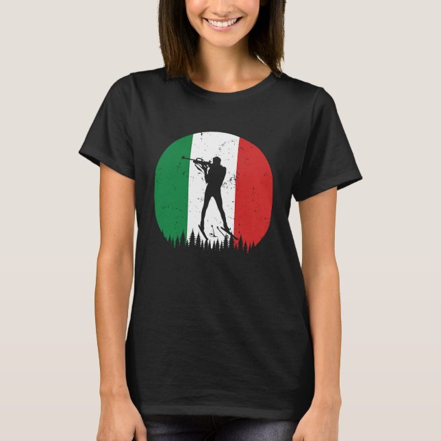 T-shirt Biathlon Italie Coupe du monde Sport d'hiver Terre (Devant)