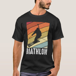 T-shirt Biathlon rétro sports d'hiver biathlète skieur mon