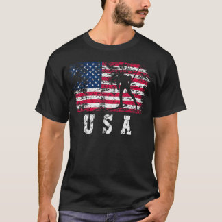 T-shirt Biathlon Ski USA Drapeau américain Sports d'hiver 