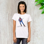 T-shirt Biathlon Skier Sports d'hiver Athlète en action<br><div class="desc">Célébrez votre amour pour les sports d’hiver avec ce T-shirt féminin avec un graphisme dynamique de biathlon. Confortable et élégant,  il est parfait pour les amateurs de ski,  les aventuriers de plein air et les amateurs de sports olympiques qui cherchent à montrer leur passion toute l'année.</div>
