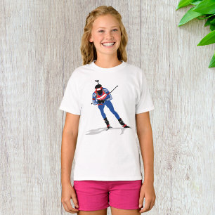 T-shirt Biathlon Skier Sports d'hiver Athlète en action