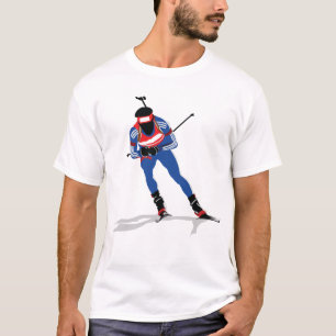 T-shirt Biathlon Skier Sports d'hiver Athlète en action