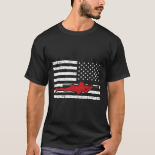 T-shirt Biathlon Sports Marathon Ski Us Drapeau Américain