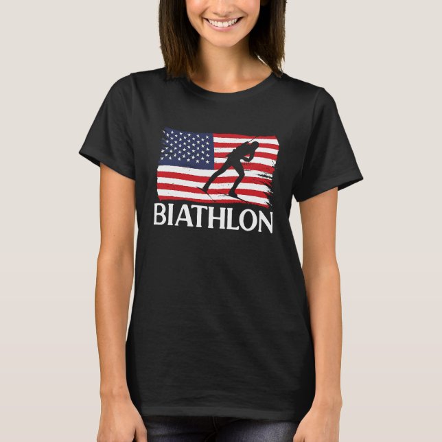T-shirt Biathlon Target Skiing Biathlete Shooting Sports C (Devant)