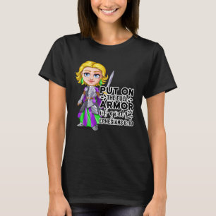 T-shirt Bible chrétienne Motivation Armure de Dieu Ephésie