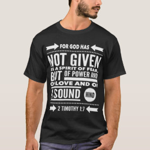 T-shirt Bible chrétienne Verse 2 Timothée Love Power Sound