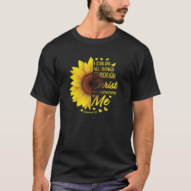 T-shirt Bible chrétienne Verse Écriture Philippiens 4 13 S (Devant)
