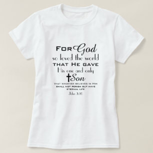 T-shirt Bible chrétienne Verse Jean 3:16