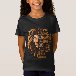 T-Shirt Bible chrétienne Verse Joshua 1:9 Lion
