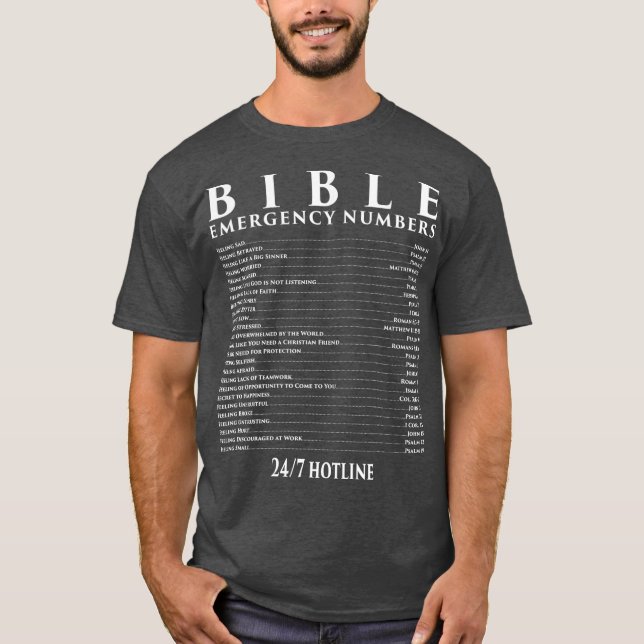 T-shirt Bible Emergency Hotline Number  Cool Chritian (Devant)